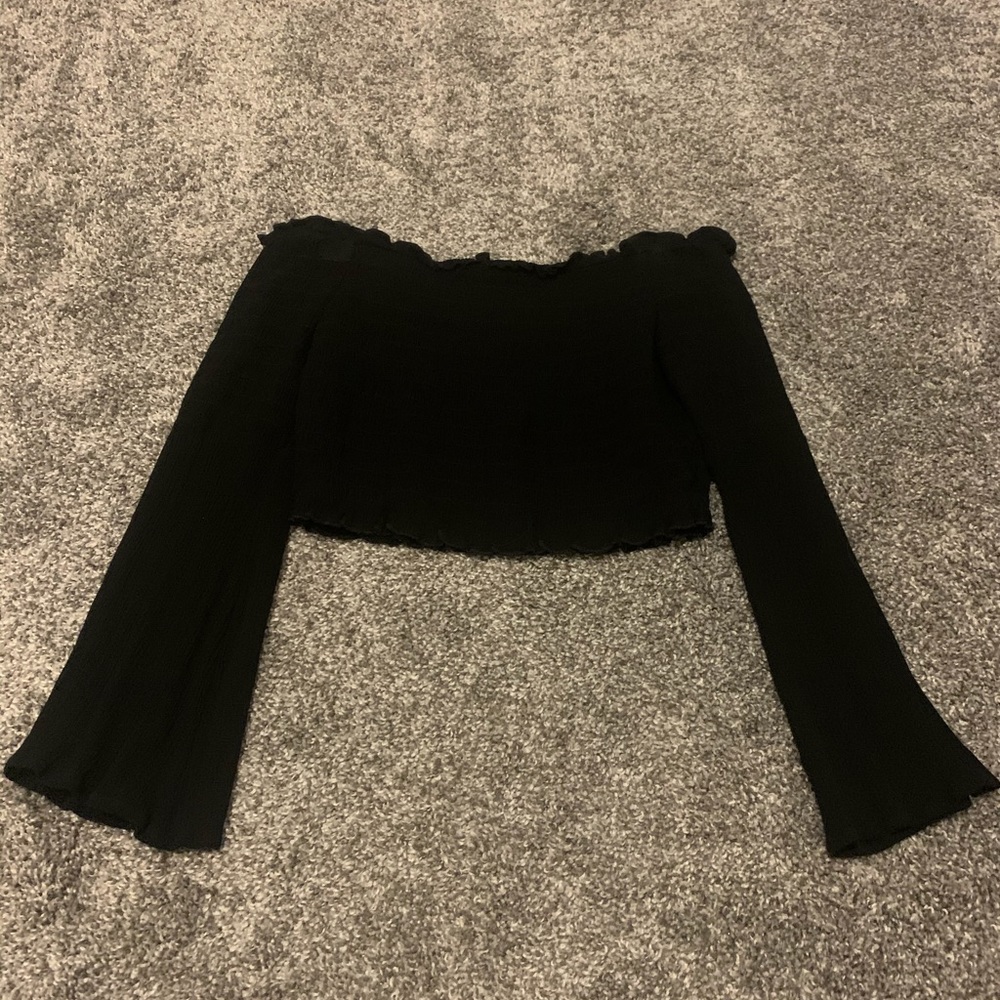 Black off the shoulder top
